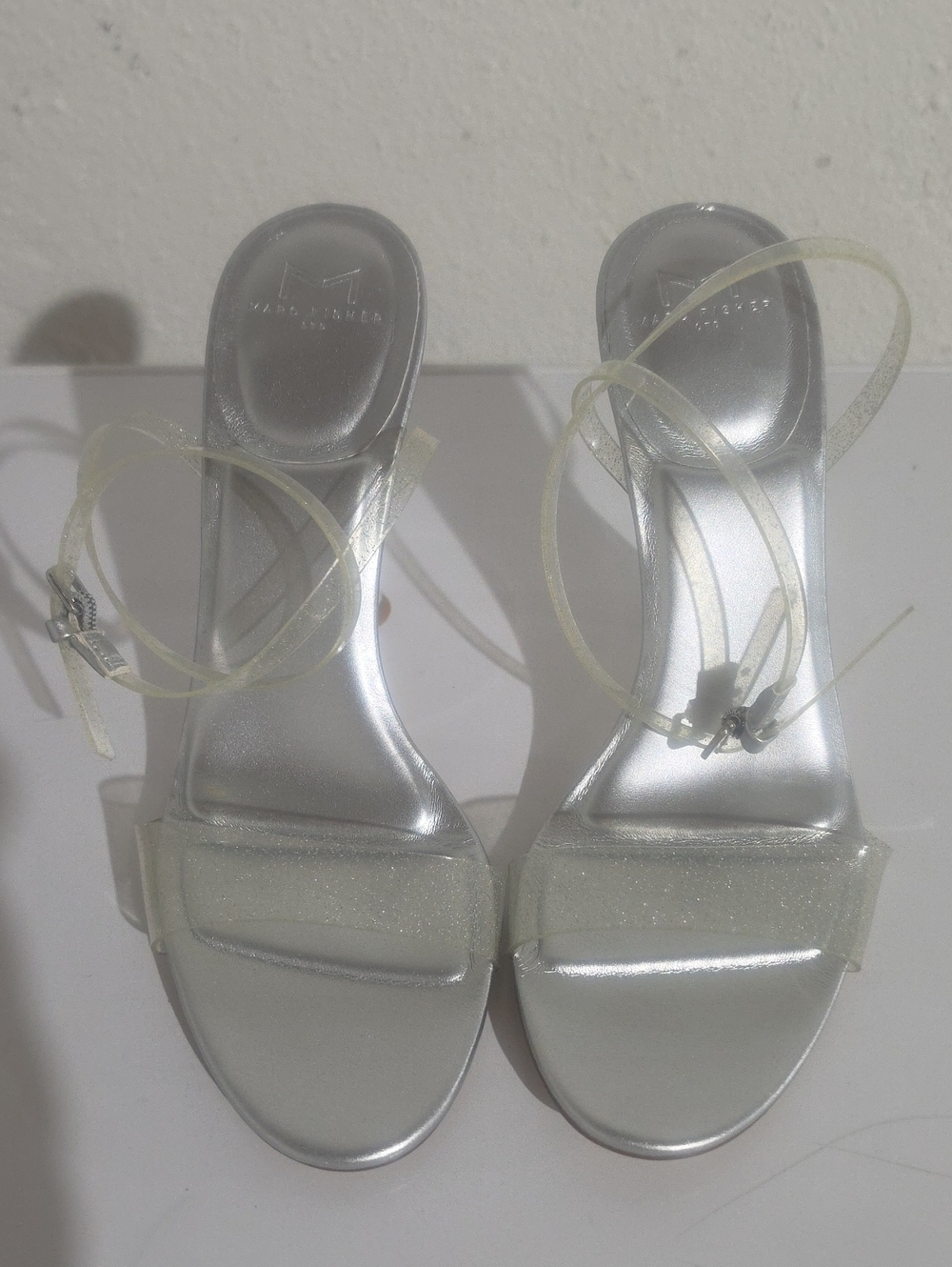 MARC FISHER Calisty Metallic Silver Strappy Women’s Sandal